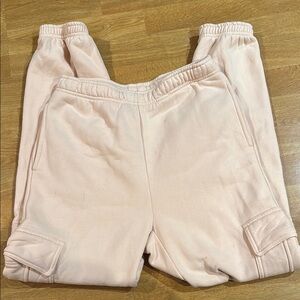 Aritzia Pink Relaxed Oversized Cargo Sweatpants Sweatfleece Cozy Fleece